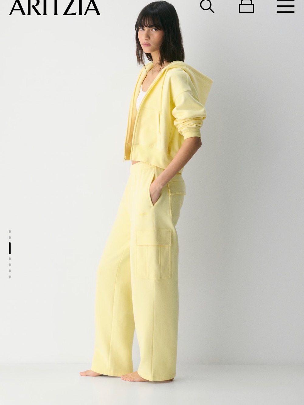 Like new - TNA butter Yellow Cargo Track Pants -2xs